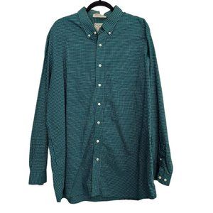 LL Bean Wrinkle Resistant Trim Fit Button Long Sleeve Shirt Size XXL Tall Green